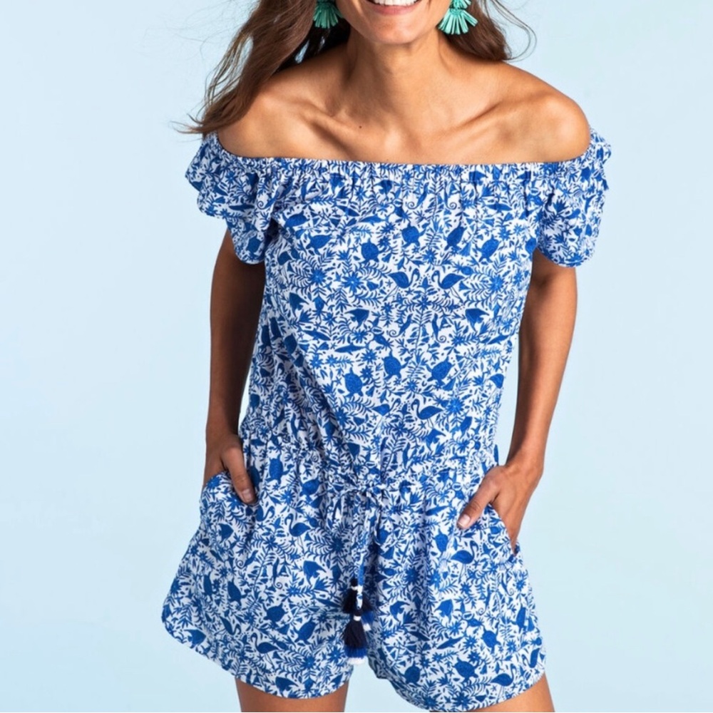 Vineyard Vines Bahamas Otami Print Romper size XL